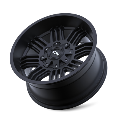 Cast Aluminum Wheels 144 MB 17x9 Matte Black 5 On 127/5 On 139.7 Bolt Pattern -12 Offset ION Wheels