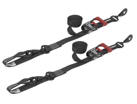 1.5 Inch x 10' Ratchet Tie-Down w/ Soft-Tie 2 Pack Black SpeedStrap