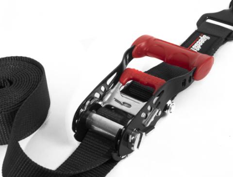 1.5 Inch x 10' Ratchet Tie-Down w/ Soft-Tie 2 Pack Black SpeedStrap