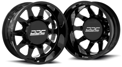 Dually Wheels The Ten Forged 22x8.25 8x165 Black/Mill SS Fronts 94-18 Dodge Ram 3500 92-10 Silverado/Sierra 3500 87-98 Ford F-350 DDC Wheels