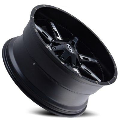 Cast Aluminum Wheels 184 SB 20x9 Milled Spokes Satin Black 5 On 127/5 On 139.7 Bolt Pattern 0 Offset ION Wheels