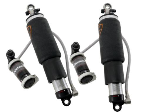 Rear TQ Shockwaves 8000 Series W/ 6.9 Inch Stroke And 2 Inch Stud Pair Of Triple Adjustable Shock waves 5 Inch Rolling Sleeve W/ 1/4 Inch Fittings And Bearing Spacers 1/2 Inch And 5/8 Inch 14 Inch X 20.3 Inch W/ A 17 -17.75 Inch Ride Height Ridetech