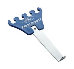 Plug Wire Loom/Divider Set Universal Chrome Blue Plastic Ford Logo 1-Pair Ford Racing