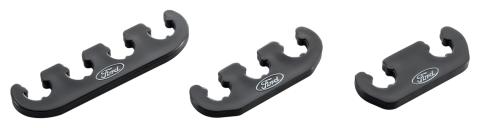 Spark Plug Wire Dividers Universal 2-3-4 Wire w/ Ford Oval Logo Black Ford Racing