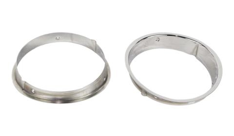 Jeep TJ Headlight Bezels Pair 97-06 Wrangler TJ Polished Silver Kentrol