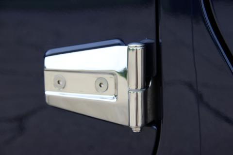 Jeep JK Door Hinge Set 8 Pieces 4 Door 07-18 Wrangler JK Polished Silver Kentrol