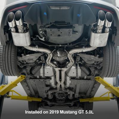 18-23 Ford Mustang GT Cat-Back Active Exhaust-Polished Tubes Pacific Performance Engineering