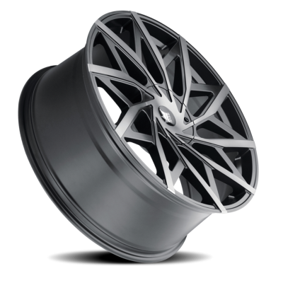 Cast Aluminum Wheels Big Easy 372 MBM 24x9.5 Machined-Dark Tint Matte Black 5 On 115/5 On 120 Bolt Pattern 18 Offset Mazzi Wheels