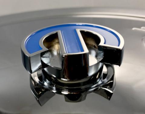 Deluxe Air Cleaner Center Nut MOPAR Omega Style Chrome w/Blue Proform
