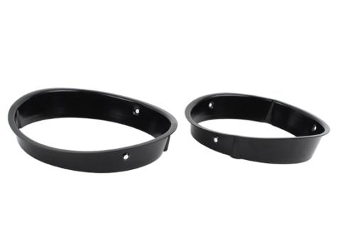 Jeep TJ Headlight Bezels Pair 97-06 Wrangler TJ Powdercoat Black Kentrol