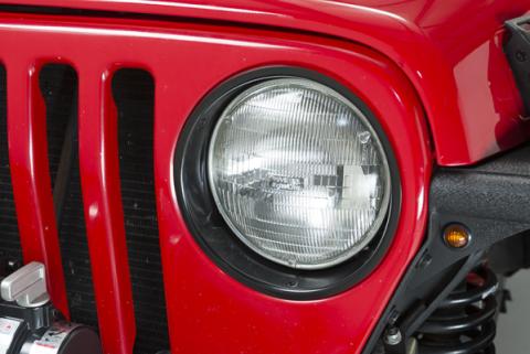 Jeep TJ Headlight Bezels Pair 97-06 Wrangler TJ Powdercoat Black Kentrol