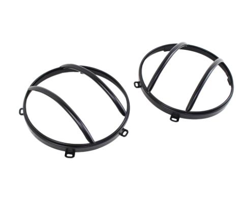 Jeep JK Euro Headlight Guards Pair  07-18 Wrangler JK Powdercoat Black Kentrol