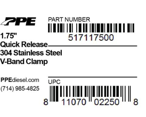 1.75 Inch V Band Clamp Stainless Steel Quick Release PPE Diesel