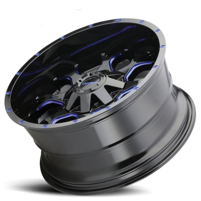 Mayhem Offroad Wheels Warrior 8015 BL 20x10 Prism Blue Black -25 Off Set 5 Lug 4.52 BSM 87 Bore Cast Aluminum