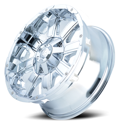 Mayhem Offroad Wheels Chaos 8030 CH 20x12 Chrome -44 Off Set 8 Lug 4.77 BSM 124.1 Bore Cast Aluminum
