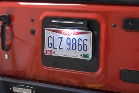 Jeep JK BackSide License Plate Mount with LED's 07-18 Wrangler JK Textured Black Kentrol