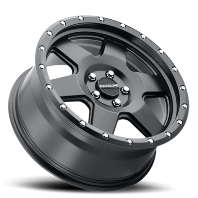 Aluminum Wheels 18x8 Boost 946B Satin Black 6 Spoke 35 Offset 5 on 110 Bolt Pattern 72.62 Bore Raceline