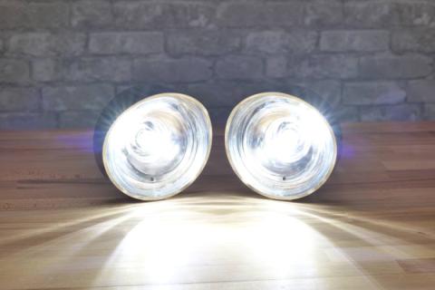 1969 Chevrolet Camaro Black Billet Front Parking Lamps with Revive 1157 Switchback LED Dapper Lighting
