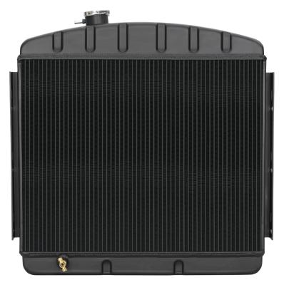 55-57 Tri-5 Chevy V8 Mount Aluminum Radiator Black Night Rider Series Cold Case Radiators