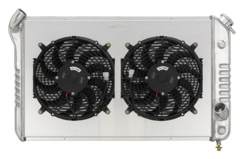 73-76 Corvette Aluminum Radiator Dual 12 Inch Fan Kit Cold Case Radiators