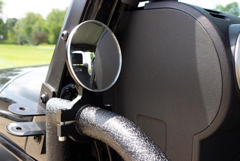 Tube Door Mirror Billet Aluminum Black Powdercoat Fishbone Offroad