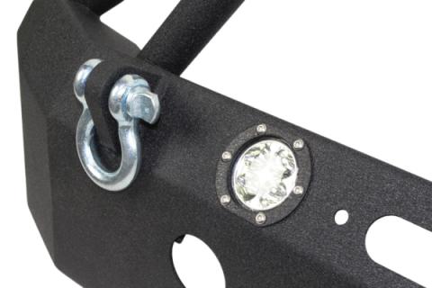 Jeep JK Front Winch Bumper W/LEDs Full Width 07-18 Wranger JK Black Texured Powercoated Fishbone Offroad