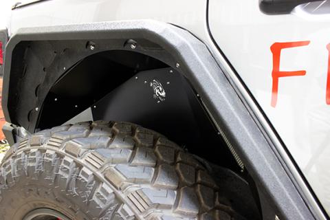 Jeep JL Inner Fenders For 18-Current Wrangler JL Front/Rear Set of 4 Aluminum Black Powdercoat Fishbone Offroad