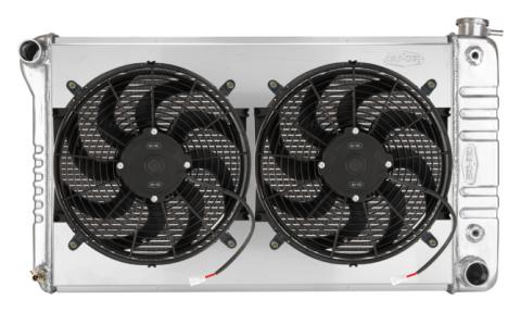 66-71 Oldsmobile 442 Aluminum Radiator & Dual 14 Inch Fan Kit Cold Case Radiators