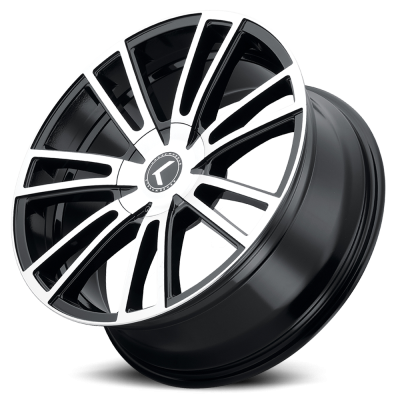 Cast Aluminum Wheels Lusso 190 BM 22x9.5 Machined Black 6 on 135 Bolt Pattern 30 Offset Kraze Wheels