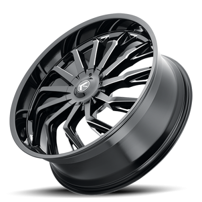 Cast Aluminum Wheels Lusso 190 GB 17x8 Gloss Black 5 on 108 Bolt Pattern 38 Offset Kraze Wheels