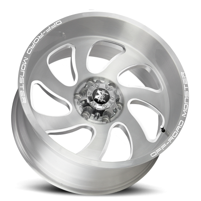Aluminum Wheels 22x12 M07 BFS Series Brushed Face Silver 5 On 127 Bolt Pattern -44 Offset Off Road Monster