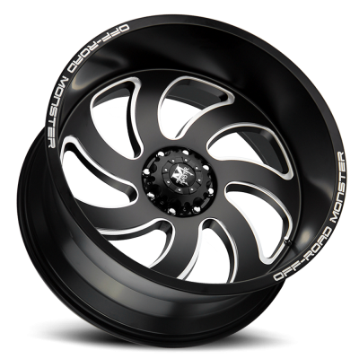 Aluminum Wheels 22x12 M07 BML Series Milled Flat Matte Black 5 On 127 Bolt Pattern -44 Offset Off Road Monster