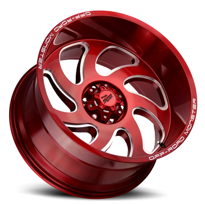 Aluminum Wheels 22x12 M07 R Series Candy Red 5 On 127 Bolt Pattern -44 Offset Off Road Monster