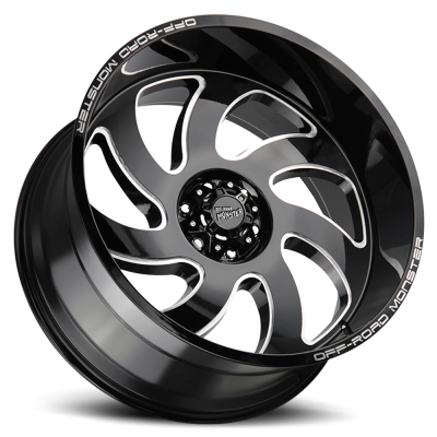 Aluminum Wheels 24x12 M07 GBML Series Milled Gloss Black 6 On 135 Bolt Pattern -44 Offset Off Road Monster