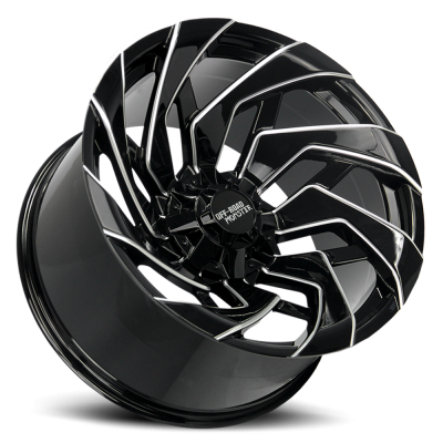 Aluminum Wheels 22x12 M24 GBML Series Milled Gloss Black 5 On 127/5 On 139.7 Bolt Pattern -44 Offset Off Road Monster