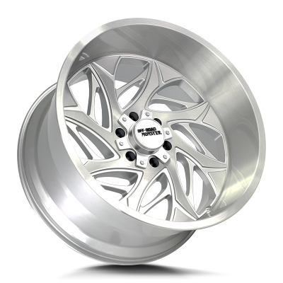 Aluminum Wheels 22x12 M28 BFS Series Brushed Face Silver 5 On 127/5 On 139.7 Bolt Pattern -44 Offset Off Road Monster