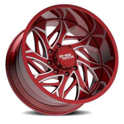 Aluminum Wheels 22x12 M28 RML Series Milled Candy Red 5 On 127/5 On 139.7 Bolt Pattern -44 Offset Off Road Monster