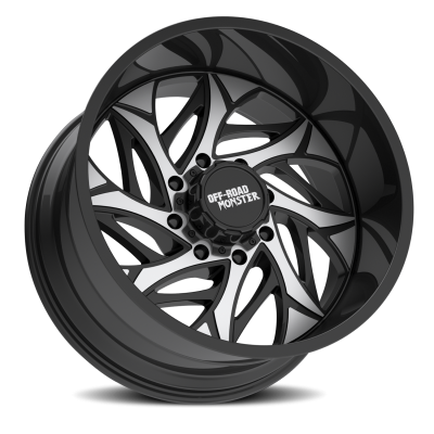 Aluminum Wheels 24x14 M28 GBM Series Machined Gloss Black 5 On 127/5 On 139.7 Bolt Pattern -76 Offset Off Road Monster