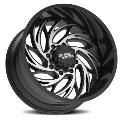 Aluminum Wheels 24x14 M29 GBM Series Machined Gloss Black 5 On 127/5 On 139.7 Bolt Pattern -76 Offset Off Road Monster