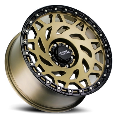 Aluminum Wheels 20x9.5 M50 BZBR Series Bronze/Black Ring 5 On 127 Bolt Pattern -12 Offset Off Road Monster