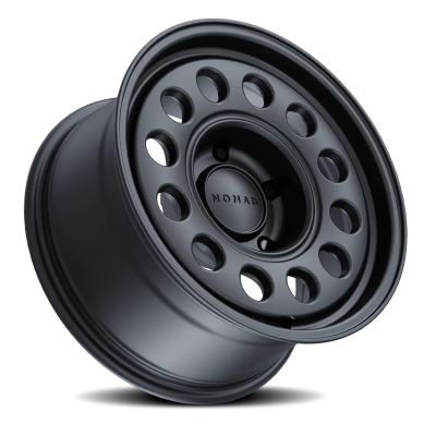 Aluminum Wheels 16x8 501SB Convoy Satin Black 5 On 139.7 Bolt Pattern 106.5 Bore -10 Offset Nomad Wheels