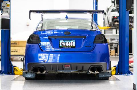 OLM Evolution Tail Lights Smoked Lens Black Base White Bar 15+ WRX STI