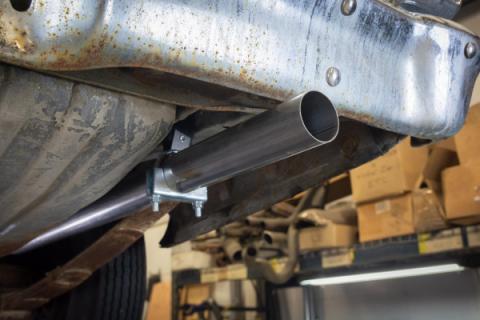 1966-71 Ford Fairlane 2.5 Inch H-Pipe Crossmember Back Rear Exit Exhaust Turbo Pro Mufflers Pypes Performance Exhaust