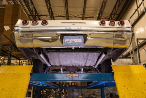 1965-70 Chevy Impala  X-Pipe Crossmember Back Exhaust 409 SS Rear Exit Race Pro Mufflers Pypes Performance Exhaust