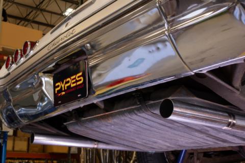 1965-70 Chevy Impala  H-Pipe Crossmember Back Exhaust 409 SS Rear Exit Race Pro Mufflers Pypes Performance Exhaust