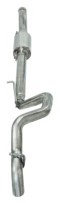Cat Back Exhaust System 18-24 Jeep Wrangler JL 4 Door 2.0 4 Cyl High Ground Clearance Single Rear Exit 2.5 Inch Intermediate and Tail Pipe Race Pro Muffler/Hardware Incl Tip Not Incl Natural Finish 409 Stainless Steel Pypes Exhaust