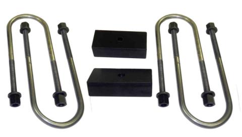 Rear Lift Block and U-Bolt Kit Heavy Duty 1 Inch For 02-05 Ram 1500 4x4 W/ Single Center Bolt SuspensionMaxx