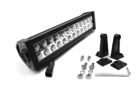 12 Inch LED Light Bar Straight Dbl Row Chrome Series Combo Flood/Beam 72W Dt Harness 79900 6,480 Lumens Top Gun Customz