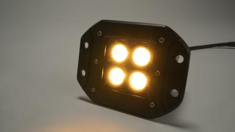 2 Inch Square Flush Mount Cree LED Lights Pair Black Series White/Amber With Harness 79903 Top Gun Customz