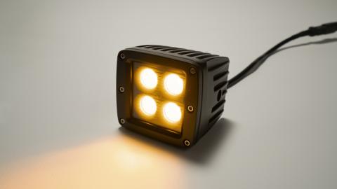 2 Inch Square Cube Cree LED Lights Pair Black Series White/Amber With Harness 79903 Top Gun Customz